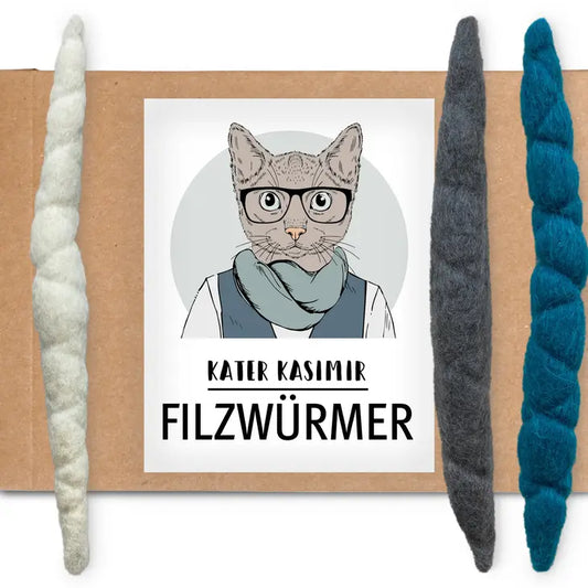 Kater Kasimir Filzwürmer 3er Set