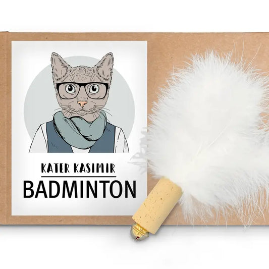 Kater Kasimir Katzen Ball aus Kork und Naturfedern